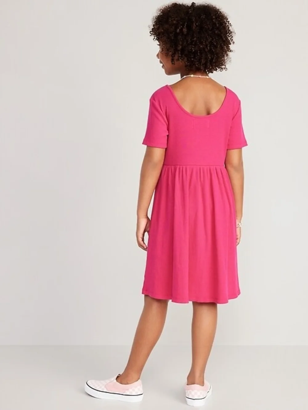 Old Navy Hot Pink Ribbed Short Sleeve Dress